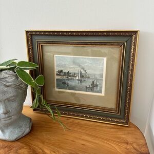 Vintage Framed Nautical Art Print